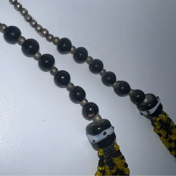 Vintage 1960s Multicolor and Multistrand Glass Beaded Necklace